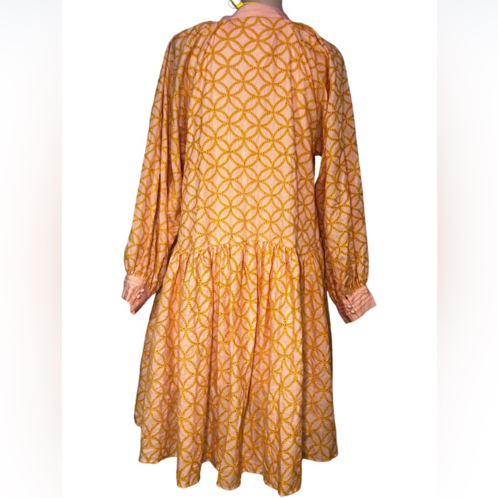 Aox Pink/orange Eyelet Dress - Picture 5 of 16